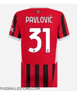 Günstige AC Milan Strahinja Pavlovic #31 Heimtrikot Damen 2024-25 Kurzarm